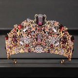 Aveuri Vintage Baroque Queen Tiara Wedding Crown Bridal Diadem Gold Crystal Rhinestone Head Jewelry Headpiece Wedding Hair Accessories