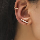 Aveuri 2022 Cartilage Conch Fake Without Piercing Cuff Earring Earcuff Wrap Rock Earring Cuff No Piercing Women Crystal Clip Ear Adjustable
