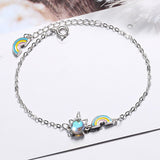 Christmas Gift Unicorn Rainbow Charm Bracelet &Bangle For Women Girls Party Jewelry Pulseras Mujer sl341
