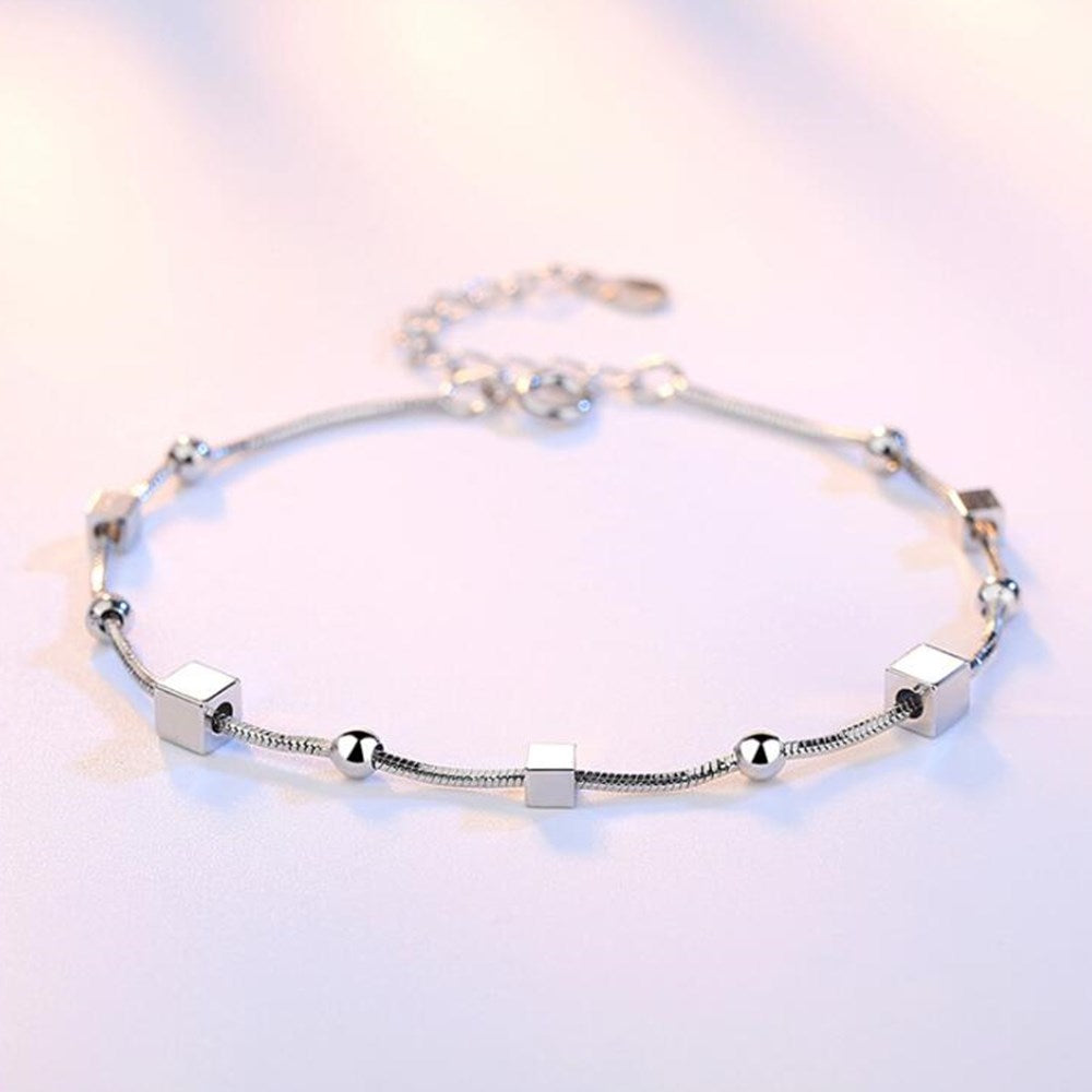 Aveuri Stamp Alloy jewelry high quality fashion woman bracelet retro square simple bracelet length 20CM