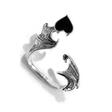 Back to college 2023 Gothic Personality Retro Elf Wings Earrings For Women Ancient Silver Punk Heart Ear Clip Hip-Hop Jewelry Halloween Gift List