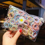 Aveuri Back to school  100 PCS Children Candy Colors Elastic Hair Bands Baby Girls Lovely Scrunchies Rubber Bands Hair Ties Kids Hair Accessories