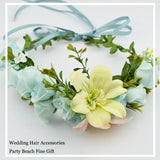 Aveuri Christmas Gift Flower Hairband Women Headband Jewelry Wedding Hair Accessories For Bride Bridesmaids Garland Party Beach Jewellry Gift su022