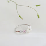 Trendy Shell Cherry Blossom Ring Diamond-studded Simple Design for Women Fashion Jewelry Accessories S925 Stamp