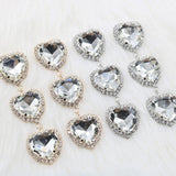 Aveuri Fashion Shiny Big Crystal Rhinestone Long Love Heart Pendant Drop Dangle Earrings Accessories For Women Party Statement Earrings