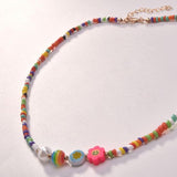 Christmas Gift 2023 New Summer Boho Colorful Pearl Resin Seeds Beads Handmade Collar Clavicle Choker Necklaces for Women Hot Jewelry