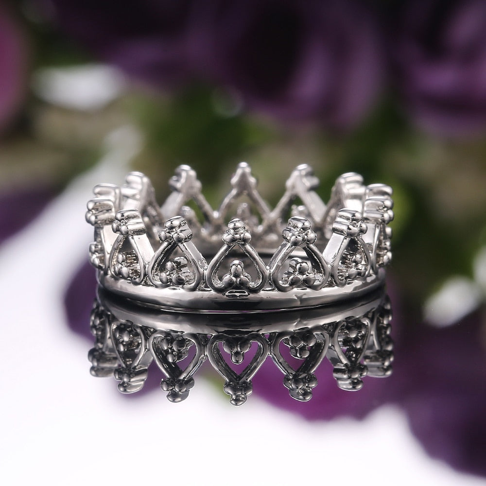 Aveuri Hot Selling Fancy Crown Women Ring Best Anniversary Girl Gift Elegant Female Dance Party Trendy Jewelry Rings