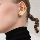 Aveuri 2023 1PCS Fashion Punk Geometric Irregular Metal Ear Cuff Clip Earrings For Women Vintage Gold Silver Color Earrings Jewelry