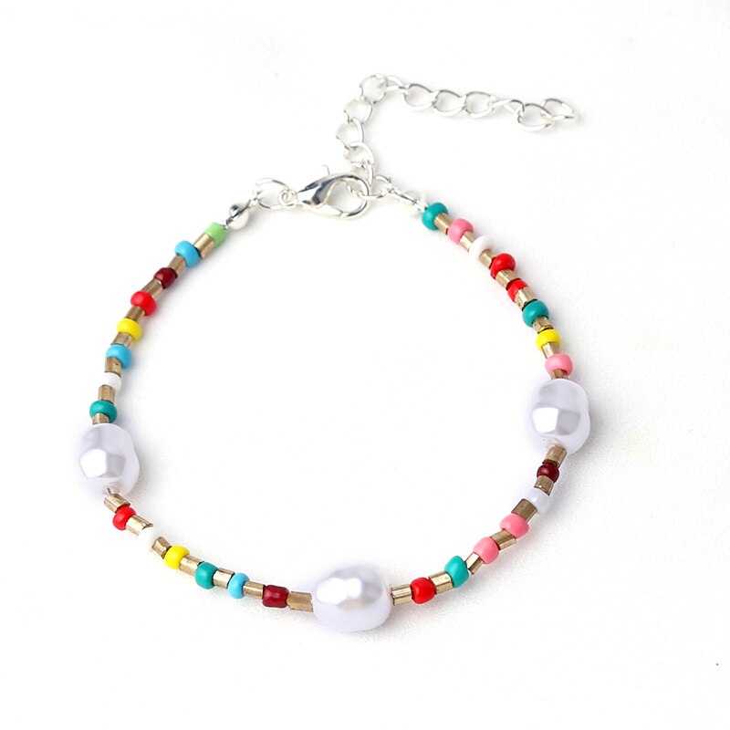 Bohemian Colorful Beads Anklet for Women Female Trendy Ankle Bracelet Chain Beach Jewelry AM6031