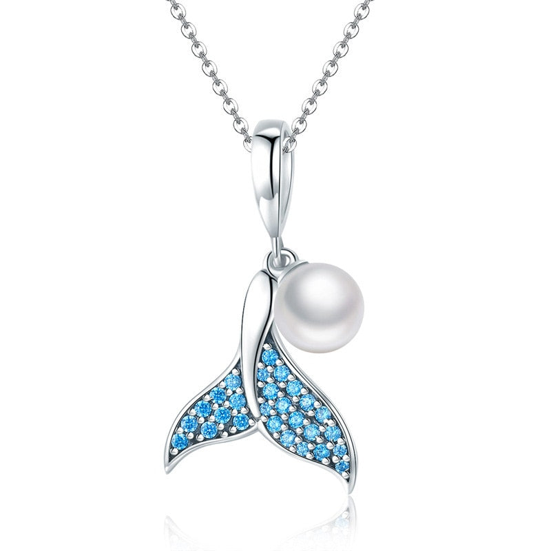 Christmas Gift Ocean Design Zircon Mermaid Charm Pendant Choker Necklace For Girl Women Statement Wedding  Jewelry dz669