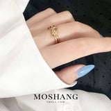 AVEURI 2023 Female Bow Design Minimalist Open Rings Gold Silver Color Metal Geometric Finger Rings For Women Girl Party Jewelry