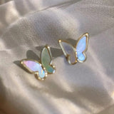 Aveuri Korean Style Retro Acrylic Butterfly Earrings Fashion Cute Animal Statement Stud Earrings Jewelry For Women's Gift