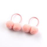 Back to school 2023 AVEURI 10Pcs Small Solid Two Fur Ball Hair Ring Girls Cute Elastic Rubber Band Hair Bands Hair Accessories Kids Headwear Ornaments Gift