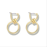 AVEURI 2023 Double C Geometric Stud Earrings For Women Accessories Gold Color OL Minimalist Earings Fashion Jewelry Kolczyki