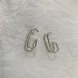 AVEURI 2023 Double C Geometric Stud Earrings For Women Accessories Gold Color OL Minimalist Earings Fashion Jewelry Kolczyki