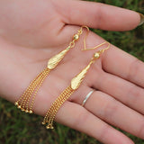 Christmas Gift Oman Allah Muslim Gold Color Drop Earrings for Women Nigeria Turkish Jewelry Gifts with Pieces Tassel Pendant Earrings