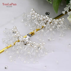 Aveuri X13 1 Pair Rhinestone Pearl Shoe Clips Crystal Charm Flower Decorative Shoe Clips Fashion Wedding Shoes Accessories