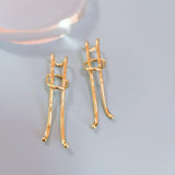 Aveuri 2023 New Simple Chic Geometric Irregular Exaggerated Gold Silver Color Metal Earrings For Women Girls Accessories