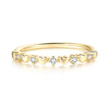 Aveuri Dainty Ring For Women Delicate Thin Love Cute Light Yellow Gold Color CZ Midi Ring Fashion Jewelry Gift For Girls R901