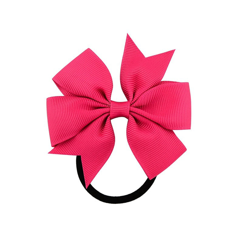 Back to school 2024 AVEURI Candy Colour Girl Bow-Knot Grosgrain Ribbon Hair Ring Female Rubber Band Elastic Hair Bands Bows Girl's Headware