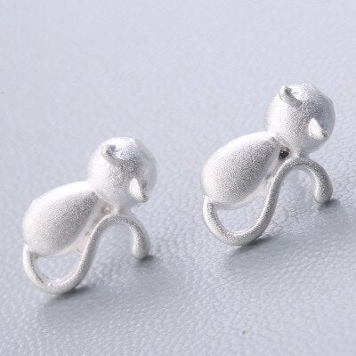 Christmas Gift Prevent Allergy Cat Star Stud Earrings For Women Kids pendientes oorbellen