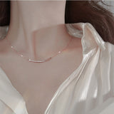 Hot Sale 925 Sterling Silver AAA Zircon Diamond Smile Necklaces Simple Design Fashion Women Jewelry Wedding Party Gift