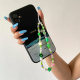 Aveuri 2022 New Ins Trendy Colorful Beads Chain Mobile Phone Chain Anti-Lost Handmade Acrylic Cord Lanyard For Women Jewelry Stochastic