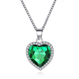 SUMENG 2023 New Titanic Heart Of Ocean Blue Heart Love Forever Pendant Necklace For Women Men Jewelry Gift