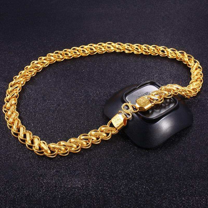 Forever Not Fade 18K Gold Filled Necklace for Men Women Fine Colgante Plata De Ley Mujer Naszyjnik Joyas Bizuteria Gold Necklace