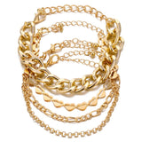 AVEURi 2023 Multilayer Bohemian Gold Color Chain Beads Bracelets For Women Flower Circle Leaves Charm Bracelet Sets Vintage 2023 New