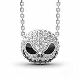 Christmas Gift Nightmare Before Christmas Pendant Necklace Cute Crystal Trendy Jewelry Gothic Party Skull Black Necklace Women Gift