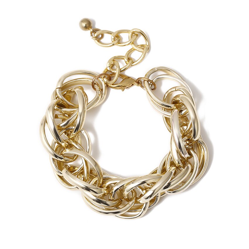 AVEURi 2023 Hip Hop Punk Gold Silver Color Link Chain Bracelet Women Men Vintage Fashion Letters Charm Bracelet Bangle Gift Jewelry