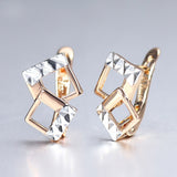 prom accessories prom accessories Stud Earrings White Mix Silver Color Square Wide 585 Rose Gold Drop Earrings for Women Girls Fashion Earrings Gift GE311