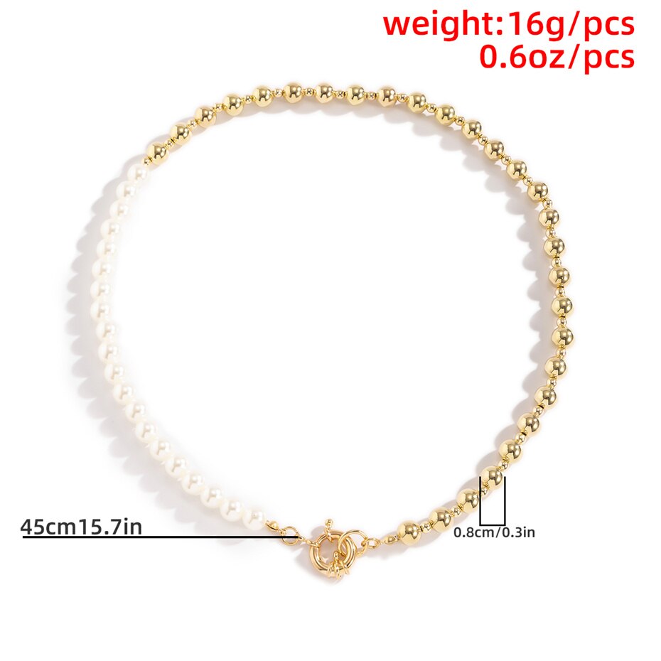 Aveuri  Elegant White Imitation Pearl Beads Choker Clavicle Chain Necklace For Women Men Wedding Y2k Jewelry Collar 2023 New