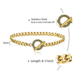 prom accessories prom accessories Aveuri Graduation gifts Men's Bracelets Gold Silver Color Stainless Steel Box Link Cuban Women's Bracelet Jewelry Gift Toggle Clasps TBS003