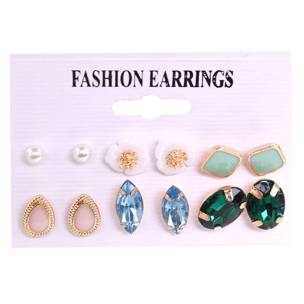 Vintage flowers leaves Earrings for Women 2023 New Fashion Cross Leaf Gold Stud Earring Set Oversize DIY Fashion Jewelry