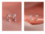 Christmas Gift Fashion Crystal Butterfly Charms Stud Earrings For Women Girls Wedding Party Jewelry Pendientes eh1032