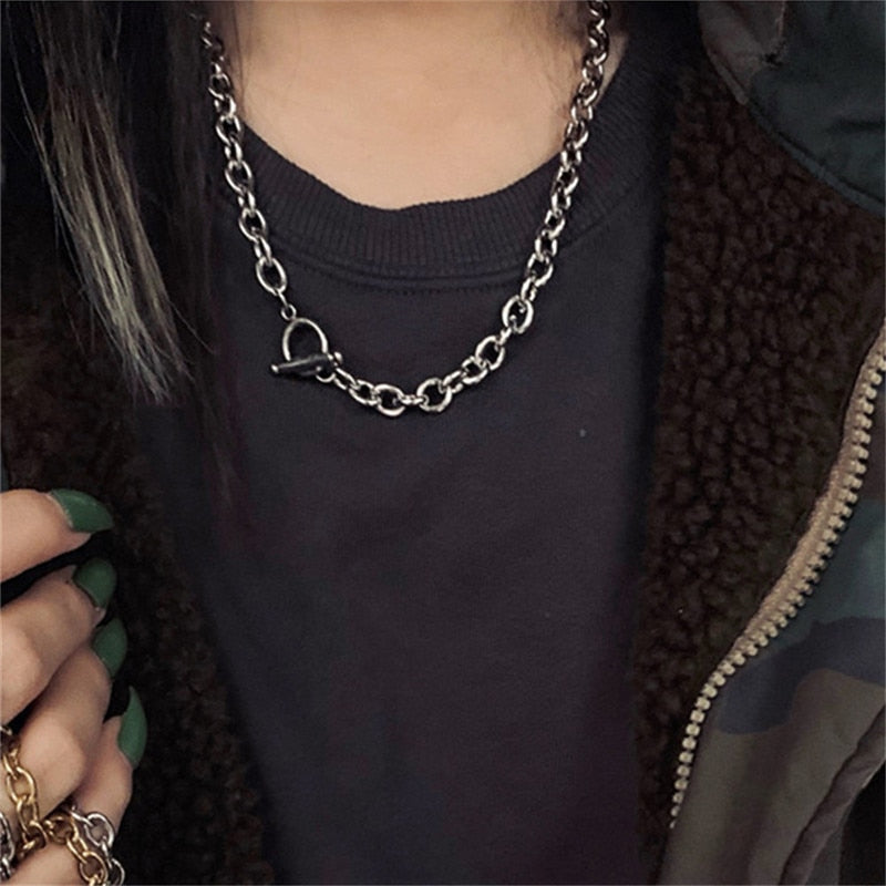 AVEURI  2023 Fashion Unisex Multilayer Hip Hop Long Chain Necklace For Women Men Jewelry Gifts Key Cross Pendant Necklace Accessories