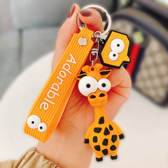 Aveuri Cute Zebra Doll Pendant Key Chain Cartoon Cute Car Key Chain Ring Student Bag Pendant