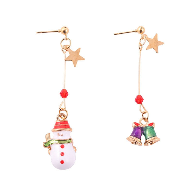 Christmas Gift New Trendy Statement Christmas Tree Earrings For Women Santa Claus Snowman Drop Earrings Jewelry Girls Christmas Gifts Wholesale