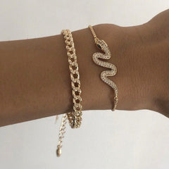 Aveuri Snake Bracelet For Women Boho Snake Set Charm Chain Cute Animal Bracelets Cute Accessories Jewelry Best Gift Mijue