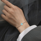 Christmas Gift Opal Round Bead Charm Bracelet Elegant Women Fashion Jewelry Браслет A204