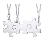 Personalized Puzzle Necklace Friendship Customized Pendant 2/3/4/5 Pieces Best Friends BFF Stainless Steel Bridesmaid Gift