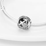 plata charms of ley Silver Color Round Twelve Constellation Series-Sagittarius Charms Bead Fit Original Pandach Bracelet Jewelry