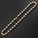 Aveuri Graduation gifts 6mm 8mm 10mm Wide 585 Rose Gold Round Bead Chain Necklace for Men Women Girls Lobster Clasp Wedding Elegant Jewelry Gift CNM01