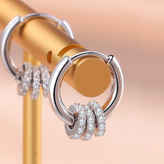 Aveuri Authentic Alloy Dainty Small Zircon Inlaid Round Circle Hoop Earrings for Women Gold Earrrings Jewelry