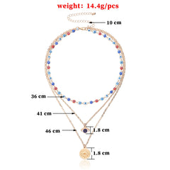 Vintage Evil Eyes Necklace For Women Bohemian Multilayer Devil Choker Pendant Necklaces Charm Collar Beads Party Jewelry Gift