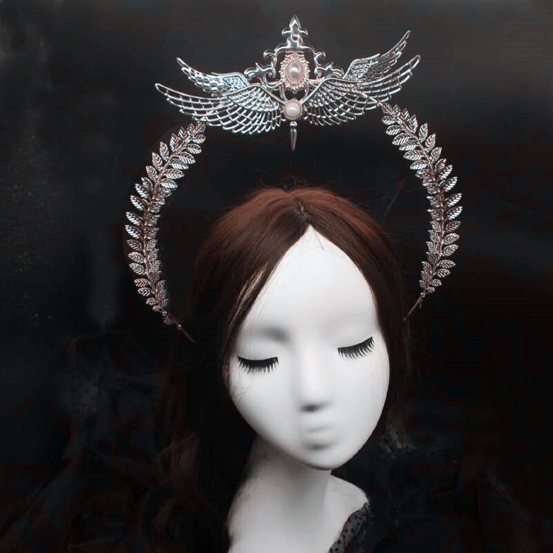 DIY Material package Gothic Halo Crown Headband Gorgeous Vintage Church Mary Baroque Tiara Headwear Lolita Virgin Headpiece