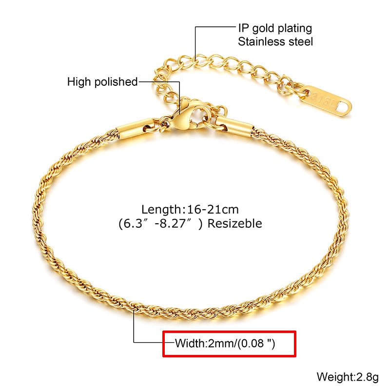 Paperclip Chain Bracelet for Women,Gold Color Stainless Steel Rectangle Link Bracelets,Cable Dainty Girls Layering Jewelry
