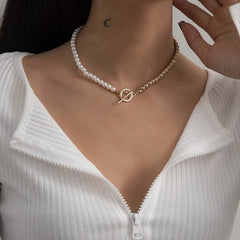 Vintage Wedding Pearl Choker Necklace For Women Geometric Gold Silver Beads Pendant Necklaces Jewelry Statement Collier 2023